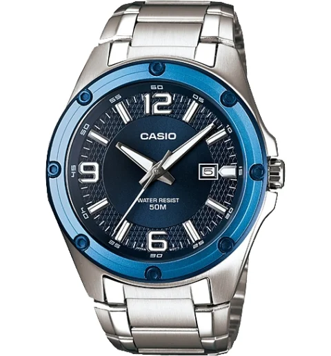 Мужские кварцевые часы Casio Collection MTP-1346D-2A с арабскими цифрами