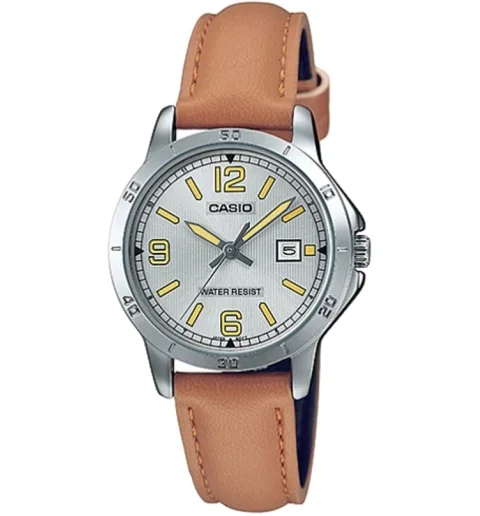 Женские Casio Collection LTP-V004L-7B с кожанным браслетом