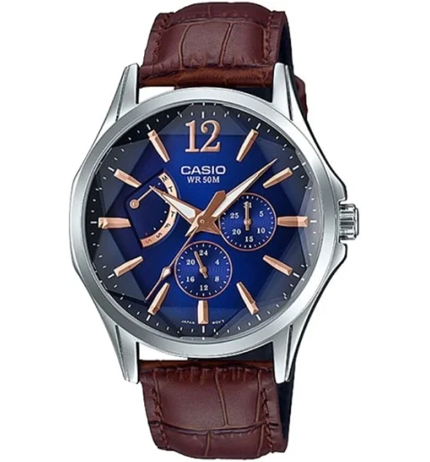 Мужские кварцевые часы Casio Collection MTP-E320LY-2A с арабскими цифрами