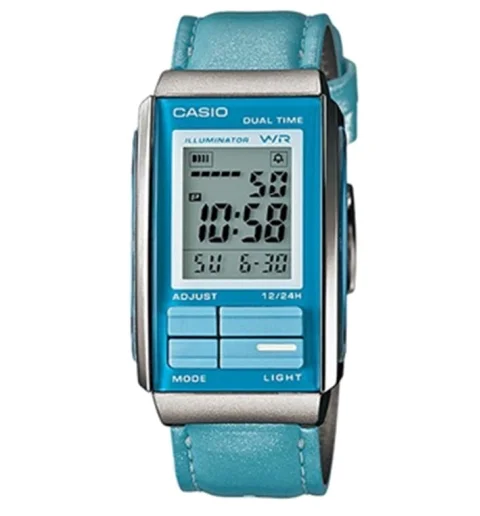 Классические женские Casio Collection LA-201WBL-2A с кожаным браслетом