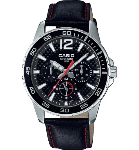 Мужские кварцевые часы Casio Collection MTD-330L-1A с арабскими цифрами