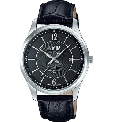 Мужские кварцевые часы Casio BESIDE BEM-151L-1A с арабскими цифрами