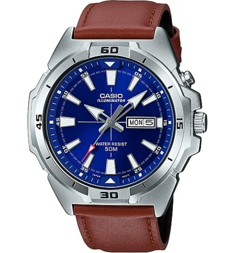 Мужские Casio Collection MTP-E203L-2A с подсветкой циферблата и водонепроницаемостью 5 бар