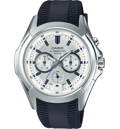 Мужские Casio Collection MTP-E204-7A с подсветкой циферблата и водонепроницаемостью 5 бар