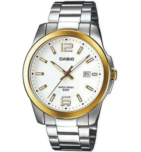 Мужские кварцевые часы Casio Collection MTP-1296CD-7A с арабскими цифрами