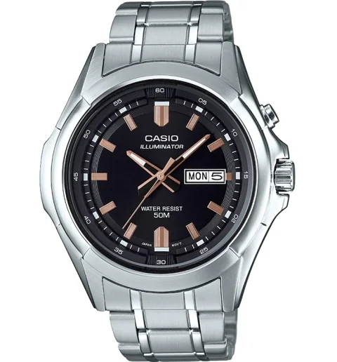 Мужские Casio Collection MTP-E205D-1A с подсветкой циферблата и водонепроницаемостью 5 бар