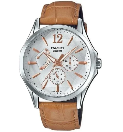 Мужские кварцевые часы Casio Collection MTP-E320LY-7A с арабскими цифрами