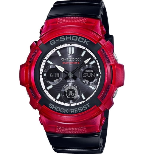 Часы Casio G-Shock AWG-M100SRB-4A с синхронизацией времени