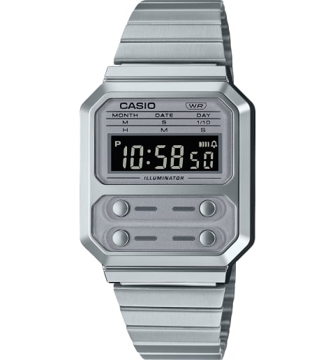 Часы Casio Collection A-100WE-7B со стальным браслетом