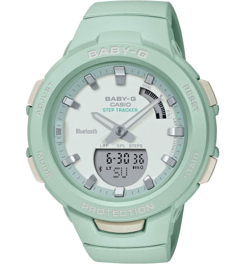 Часы Casio Baby-G BSA-B100CS-3A с каучуковым браслетом