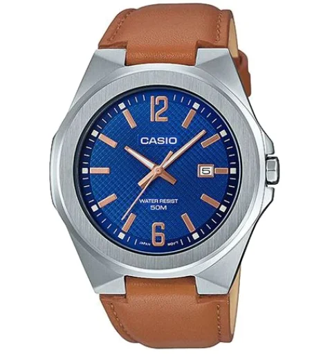 Мужские кварцевые часы Casio Collection MTP-E158L-2A с арабскими цифрами