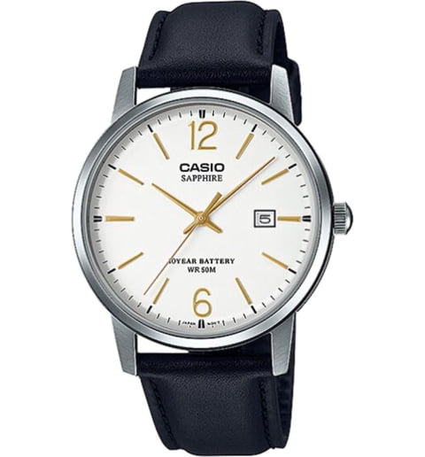 Casio Collection MTS-110L-7A с кожаным браслетом