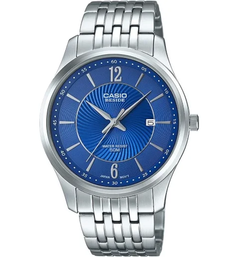 Мужские кварцевые часы Casio BESIDE BEM-151D-2A с арабскими цифрами