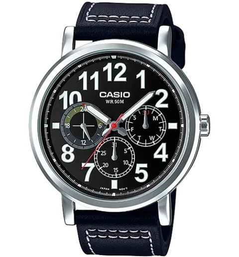 Мужские кварцевые часы Casio Collection MTP-E309L-1A с арабскими цифрами