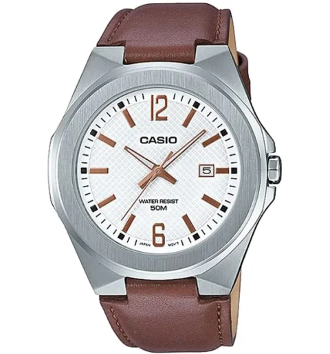 Мужские кварцевые часы Casio Collection MTP-E158L-7A с арабскими цифрами
