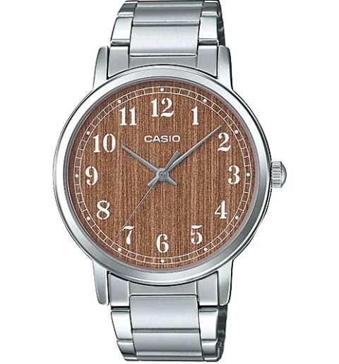 Мужские кварцевые часы Casio Collection MTP-E145D-5B2 с арабскими цифрами