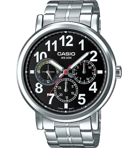 Мужские кварцевые часы Casio Collection MTP-E309D-1A с арабскими цифрами