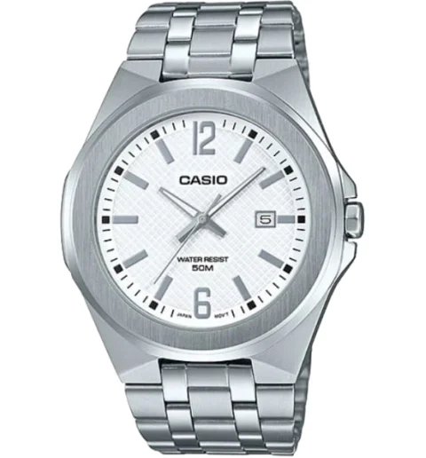 Мужские кварцевые часы Casio Collection MTP-E158D-7A с арабскими цифрами