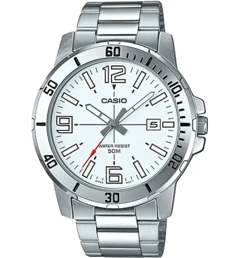 Мужские кварцевые часы Casio Collection MTP-VD01D-7B с арабскими цифрами