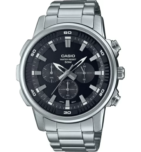 Мужские кварцевые часы Casio Collection MTP-E505D-1A с арабскими цифрами