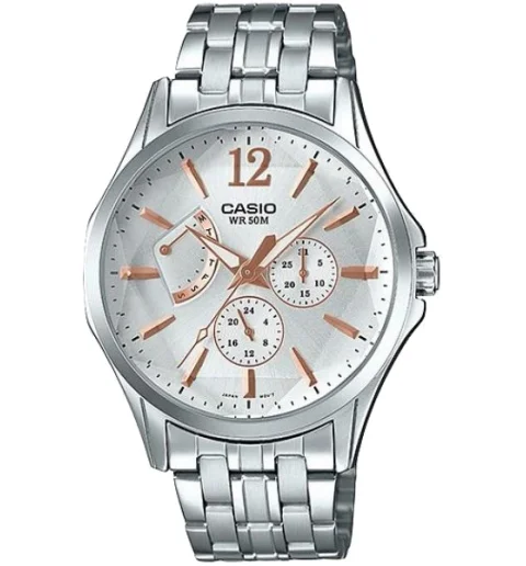 Мужские кварцевые часы Casio Collection MTP-E320DY-7A с арабскими цифрами