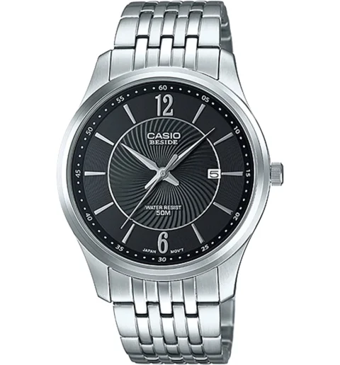 Мужские кварцевые часы Casio BESIDE BEM-151D-1A с арабскими цифрами
