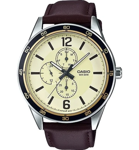 Мужские кварцевые часы Casio Collection MTP-E319L-9B с арабскими цифрами