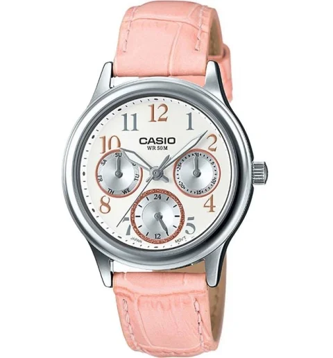 Женские Casio Collection LTP-E306L-4B с кожанным браслетом