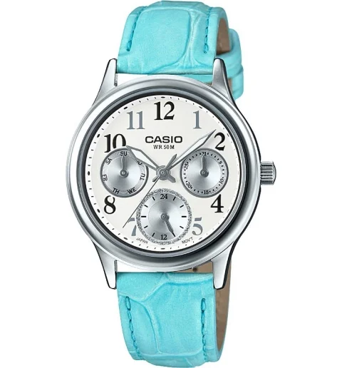 Женские Casio Collection LTP-E306L-7B с кожанным браслетом