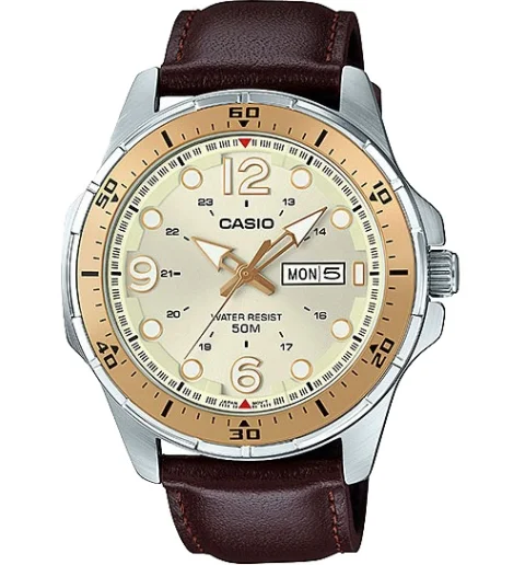 Мужские кварцевые часы Casio Collection MTD-100L-9A с арабскими цифрами