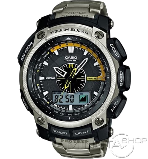 Часы Casio PRO TREK PRW-5000T-7E с титановым браслетом