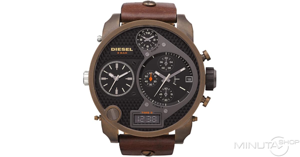 diesel white and orange watch