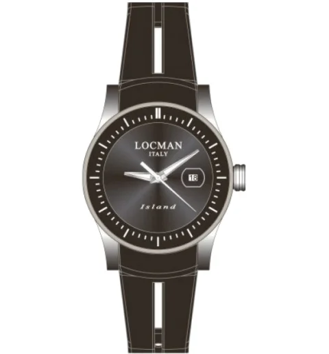 Часы Locman 0600BNNW-BNWSIN с каучуковым браслетом