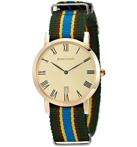 Часы Romanson TL3252UUG(GD) с текстильным браслетом