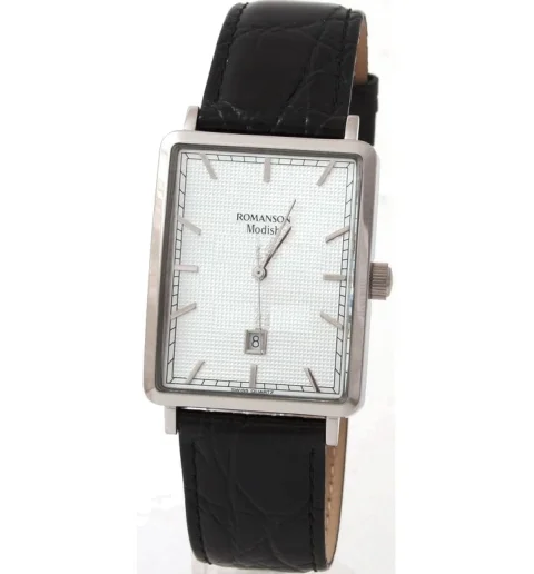 Классические женские Romanson DL5163SLW(WH) с кожаным браслетом