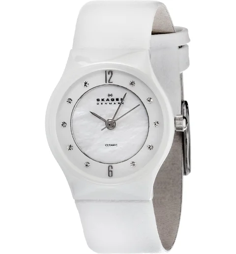 Классические женские Skagen 233XSCLW с кожаным браслетом