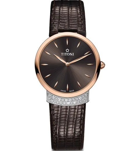 Женские Titoni TQ-42912-SRG-ST592 с кожанным браслетом