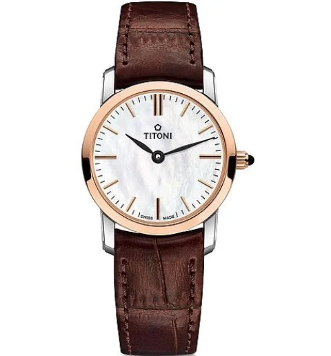 Женские Titoni TQ-42918-SRGST587 с кожанным браслетом